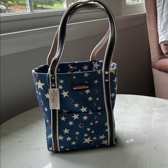 NEW Longaberger Blue Star-Patterned small Tote Bag - Picture 1 of 6